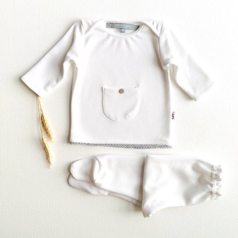 Pijama BLANCO-GRIS