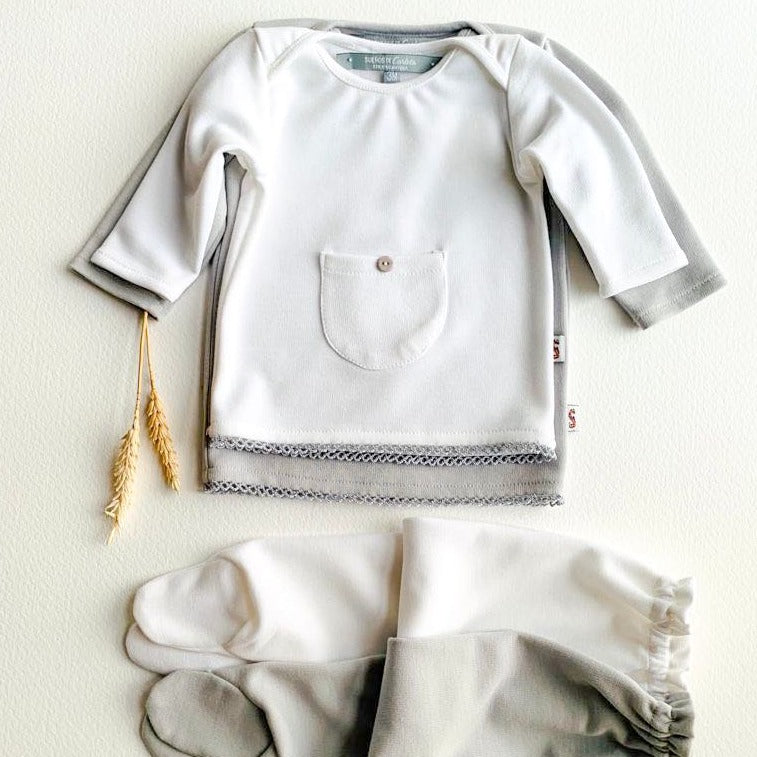 Pijama BLANCO-GRIS